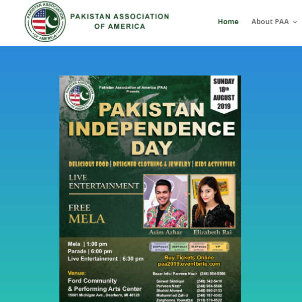 Pakistani Organization in Michigan - Pakistan Association of America