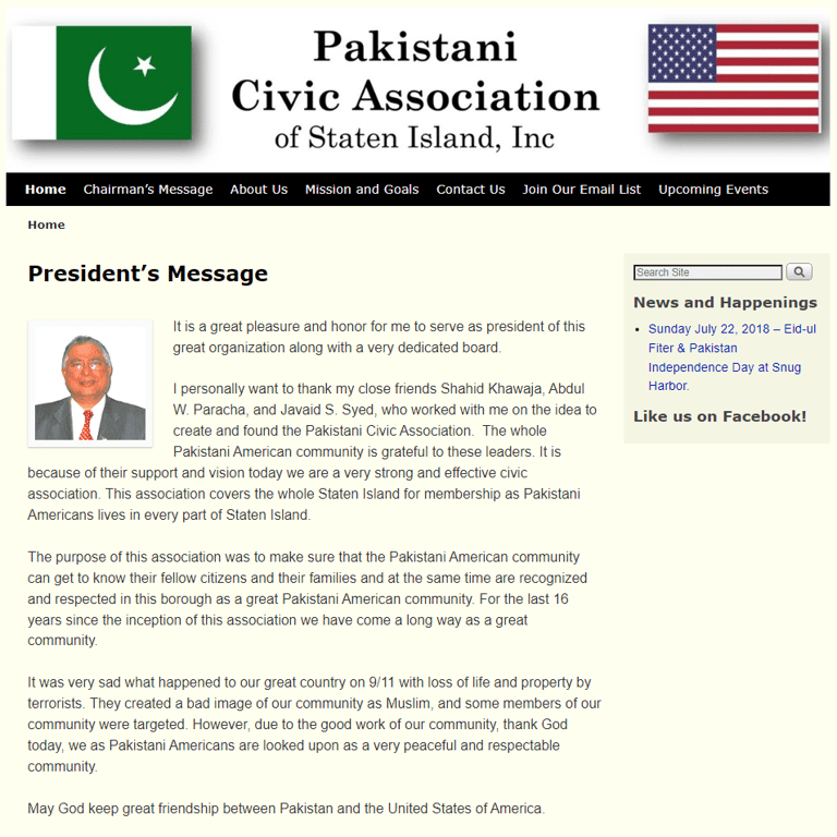 Pakistani Non Profit Organization in New York - Pakistani Civic Association of Staten Island, Inc.